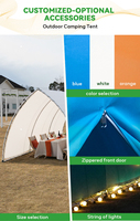 Tente Safari Lodge Glamping Moderne et Luxe Personnalisée Forme de Voile en Polyester Imperméable-pour Hôtel Camping Resort ou Balcon