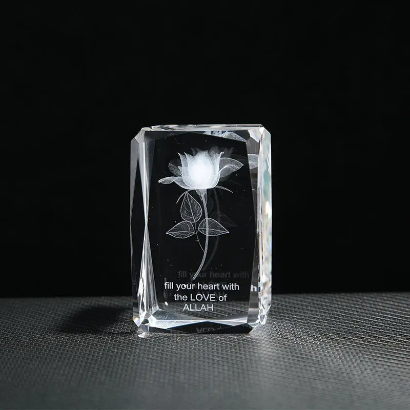 Честь кристаллов, персонализированный индивидуальный кристаллический 3D лазерный пустой куб для гравировки кристаллического блока пресс-папье