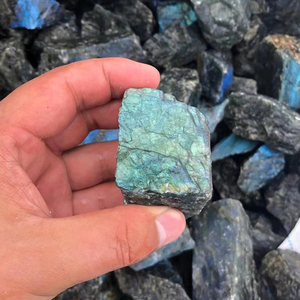 Pietra di cristallo di rocca all'ingrosso naturale cristallo grezzo blu Labradorite pietra grezza per la creazione di gioielli - Product Image 6