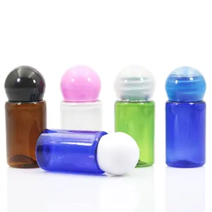 Elegant 50 ml pet white pill cosmetic lotion polish dispenser bottle water plastic screw cap ball