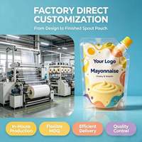Pochettes personnalisées à bec verseur pour mayonnaise, résistantes aux hautes températures, qualité alimentaire, anti-fuite, pour sauces, 250ml 500ml, usine OEM ODM