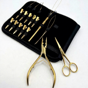 Kit d'outils pour extensions de cheveux en acier inoxydable : pinces, ciseaux, pinces à cheveux, aiguille à boucle, applicateur de perles, personnalisation OEM - Product Image 4