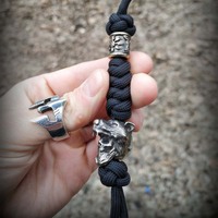 Perles d'espacement en forme de crâne en gros pour cordon de couteau, porte-clés, accessoires de cordon de parachute, breloques basses, perles pour bracelet en paracorde