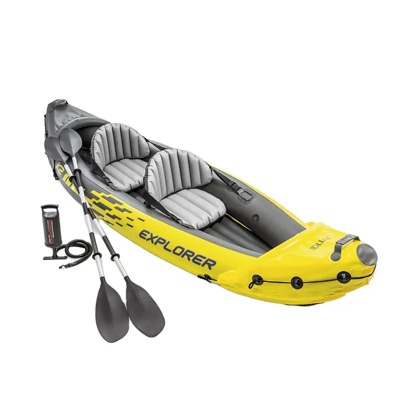 Intex-Kayak 68307 K2 para 2 personas, bote de remos inflable profesional para exteriores, Kayak inflable con paleta para juegos deportivos