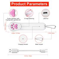 Jouets multifonctions pour animaux de compagnie UMIONE, 5 images laser, pointeur LED en forme de patte, 3 modes d'éclairage, outil d'entraînement pour chat et chien