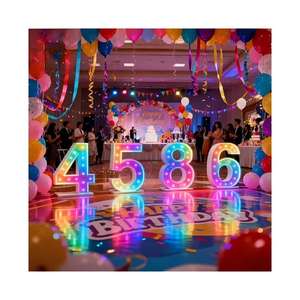 3ft 4ft Light up Event Number RGB Alphabet <b>Metal</b> Letter Large Color Change LED <b>Sign</b> Giant Baby Marquee Letter for Wedding Decor - Product Image 5