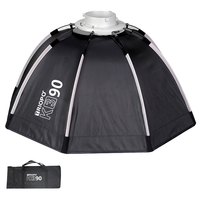 Triopo K3-90 90cm octogonale à chargement rapide pliable Softbox avec grille Portable pour Bowen Mount LED et Flash Light