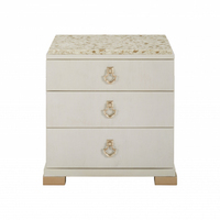 Table de chevet moderne en métal blanc de qualité supérieure avec 3 tiroirs, en bois massif et acier inoxydable, pour chambre à coucher et salon