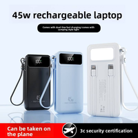 Nouvelle batterie externe portable à charge rapide bidirectionnelle Type-C avec logo personnalisé, charge rapide 22,5 W, 10000 mAh, 4 câbles intégrés