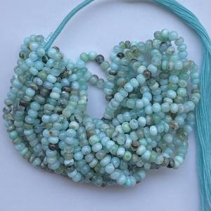 Chaîne de perles rondes lisses en opale bleue naturelle du Pérou, 4 mm et 6 mm, certifiées IGI, pierres semi-précieuses, prix de gros - Product Image 5