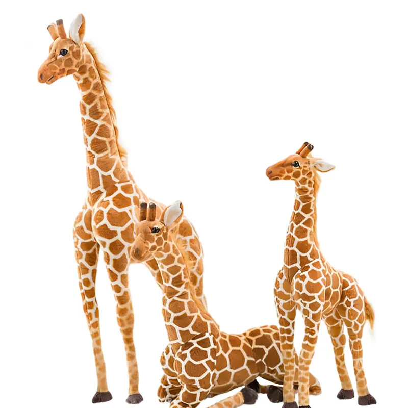 Ayakta gerçek hayat zürafa peluş oyuncak hayvan yumuşak dolması hayvanlar oyuncaklar isimleri için peluş zürafa peluş oyuncak dolması hayvan
