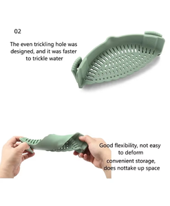 Wholesale Rice Fruits Spaghetti Pasta Noodle & Vegetable Colander <b>Snap</b> Clip on Drain Strainer Basket 2 Convenient Kitchen Use - Product Image 4