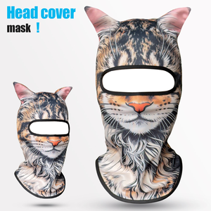 หน้ากากคลุมศีรษะ พิมพ์ลายตามสั่ง ระบายอากาศได้ดี สำหรับเล่นกีฬา ผู้ชาย ผู้หญิง ลายแมว สุนัข 3 มิติ หมวกบาลาคลาวา ปิดหน้าแบบ Sheisty พร้อมที่คลุมหู - Product Image 3