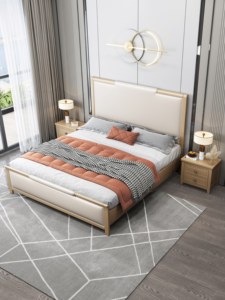 Base de Cama Moderna de Lujo con Tapizado, Cama de Madera Tamaño King/Queen con Cabecera Suave para Dormitorio - Product Image 3