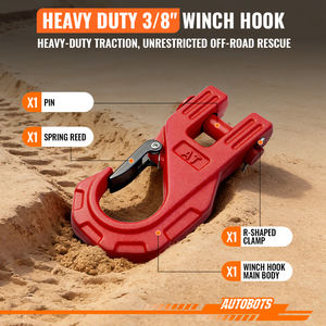 ตะขอเกี่ยวรถบรรทุกสำหรับงานกู้ภัย AUTOBOTS 20 ตัน ขับเคลื่อน 4 ล้อ สำหรับใช้งานนอกถนน ผลิตจากเหล็กอัลลอยด์ ขึ้นรูปด้วยวิธีการตีขึ้นรูปแบบ Drop Forged พร้อมห่วงคล้องแบบ Tactical Clevis สำหรับรถพ่วง - Product Image 2