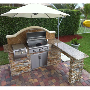 304 Stainless Steel Tahan Sinar Matahari Luar Ruangan Pulau Dapur dengan <span class=keywords><strong>BLUM</strong></span> Penutupan Lembut Kabinet Dapur - Product Image 6