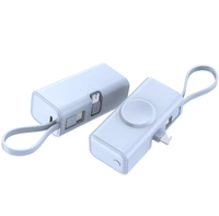 5000mAh Mini Capsule Wireless PD 22,5 W Schnell ladung 2-in-1-Schnellladegerät Power Bank ABS PVC Typ C Eingang Li-Polymer-Akku
