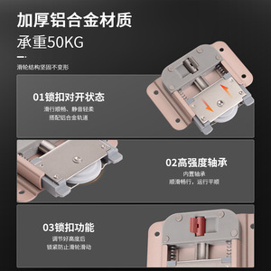 Grooved Surface-Mounted Sliding Door Track YG209 Cold-Rolled Aluminum Alloy Mute Cabinet Door Hardware - Product Image 5