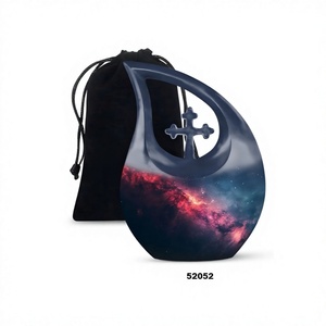Top High Quality Beautiful Galaxy Tear Drop Cremation Memorial <b>Urn</b> for Human Ashes Decorative <b>Large</b> Funeral <b>Urn</b> With Free Bag - Product Image 1