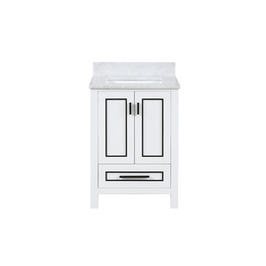 Meuble-lavabo moderne haut de gamme autoportant de 24 pouces avec vasque en céramique et caractéristiques résistantes à l'eau - Product Image 1