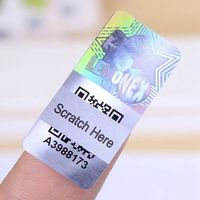 Autocollant adhésif en PET brillant avec superposition holographique 3D personnalisée, étiquette de sécurité holographique, code QR, numéro de série