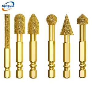 Fabricants Vente en gros Kit d'outils de meulage Tête de meulage en diamant émeri à tige en céramique brasée pour céramique verre marbre - Product Image 6