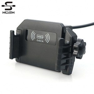 Support de téléphone pour vélo électrique Hosh avec charge sans fil, noir, accessoire pour moto et scooter - Product Image 3