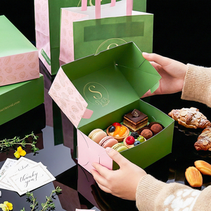 Boîte en carton rigide biodégradable et recyclable avec logo personnalisé pour biscuits, gâteaux et pâtisseries - Product Image 5