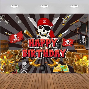 Set di Decorazioni per <span class=keywords><strong>Festa</strong></span> a Tema Pirata, Stoviglie Usa e Getta, Bicchieri di Carta, Striscioni, Tovaglie per Forniture di Compleanno per Bambini e Ragazzi - Product Image 2