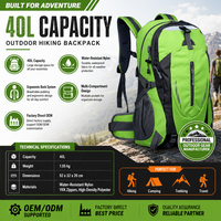 Mochila de Senderismo de 40L, Impermeable, para Escalada, Camping, Viajes, Gran Capacidad, para Hombre y Mujer, con Logotipo Personalizado