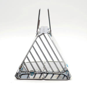 Estufa de Carbón Triangular de Acero Inoxidable 19x19x30cm, Parrilla Portátil Plegable para Exteriores, Camping, Barbacoa y Calefacción - Product Image 4