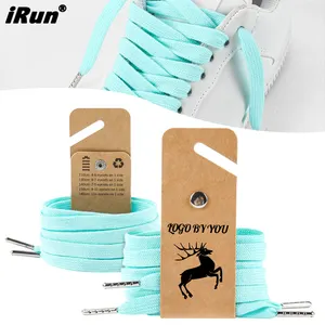 IRun สีทึบสร้างสรรค์ลูกไม้แบนที่มีสีสันคลาสสิกรองเท้าเชือกผูกรองเท้าหลากสีกีฬาแบนเชือกรองเท้าลูกไม้