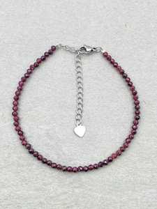 Pulsera de Granate Rodolita, Joyería Delicada con Piedras Preciosas, Cuentas Microfacetadas, Collar de Cristal, Joyería Minimalista, Collar con Piedras Preciosas Pequeñas - Product Image 6