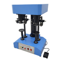 Machine de scellage thermique électrique semi-automatique à double tête pour verre, métal, plastique et canettes de boissons