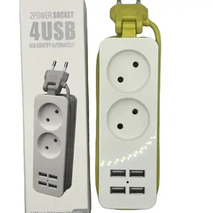 OEM电气用品德国型USB立方体插座4 USB 2欧盟输出插座扩展电源板插座扩展