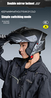 Casque de moto modulaire rabattable certifié DOT, en ABS, double visière, intégral, pour adultes, équipement de moto