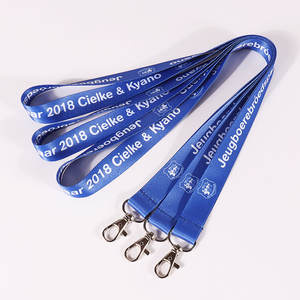 Personalisiertes Polyester-Schlüsselband mit Blauem Logo für Büro und Personal zum Großhandelspreis - Product Image 1