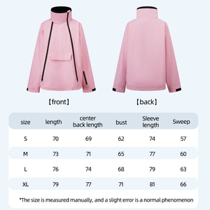 Women's <strong>Pink</strong> Windproof Waterproof Hoodie <strong>Ski</strong> <strong>Jacket</strong> - Plus Size Snowboard Gear for Mountain Skiing - Product Image 5