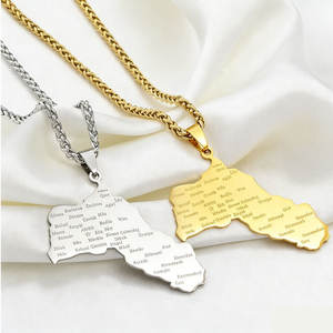 Collar Minimalista de Oro Antideslustre, Collar con Colgante de Mapa de Kurdistán en Acero Inoxidable 18K Real para Mujeres, Hombres y Niñas - Product Image 2