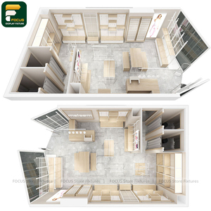 Mueble Moderno para Tienda de Moda, Exhibidor de Ropa, Estante de Pared, Mostrador de Caja, Espejo, Unidad Colgante para Boutique - Product Image 6