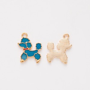 Breloque Caniche Éclatant en Alliage Émaillé Doré pour Décoration de Sac à Main pour Amateurs de Chiens - Product Image 2
