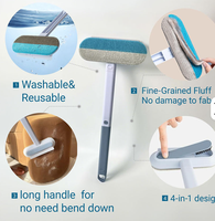 Brosse à épiler réutilisable en plastique multifonctionnelle 4 en 1 pour animaux de compagnie Épilateur double face pour chats et chiens pour tapis et meubles, canapé-lit