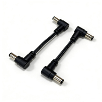 Kabel Ekstensi Konektor Daya DC5521 Sudut Kanan 18AWG Male to Male untuk Kamera Keamanan dan Lampu LED Strip