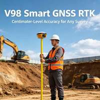 Receiver GPS RTK Hi-Target V98 dengan Dukungan NTRIP dan 1408 Saluran untuk Survei Titik Kontrol Darat UAV dan Pemetaan Lokasi