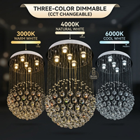Lustre suspendu rond en cristal fantaisie pour salon de villa, hôtel, et longs lustres décoratifs pour escaliers