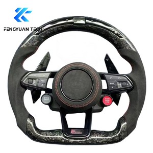 Volante de Fibra de Carbono y Alcántara para <span class=keywords><strong>Audi</strong></span> <span class=keywords><strong>A1</strong></span> A3 A4 A5 A6 A7 C5 C6 C7 C7.5 C8 B6 B7 B8 B8.5 B9 8v RS5 RS6 RS7 S5 S6 S7 - Product Image 2