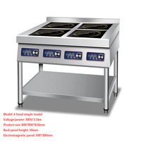 Table de cuisson industrielle en acier inoxydable à 6 brûleurs, cuisinière à induction électrique commerciale, cuisinières