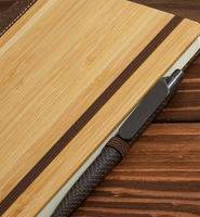 Coffret Cadeau d'Entreprise Écologique : Carnet en Broyure de Café, Stylo en Bambou, Boîte Cadeau de Luxe en Cuir PU Personnalisable, Sérigraphie OEM