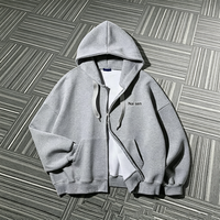 Sweat à capuche zippé pour homme, logo personnalisé, vintage, luxe, haute qualité, 100% coton, molleton lourd, streetwear