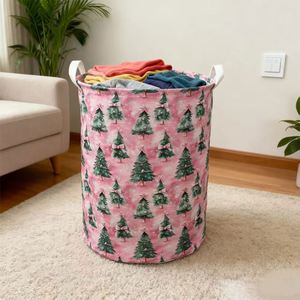 Panier de rangement pliable en tissu Oxford imprimé pour les fêtes, organisateur de jouets et de vêtements, panier à linge pour le Nouvel An et Noël - Product Image 3